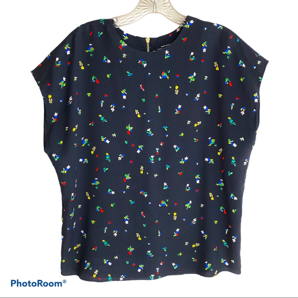 & Other Stories Paris Atelier Black Floral Blouse